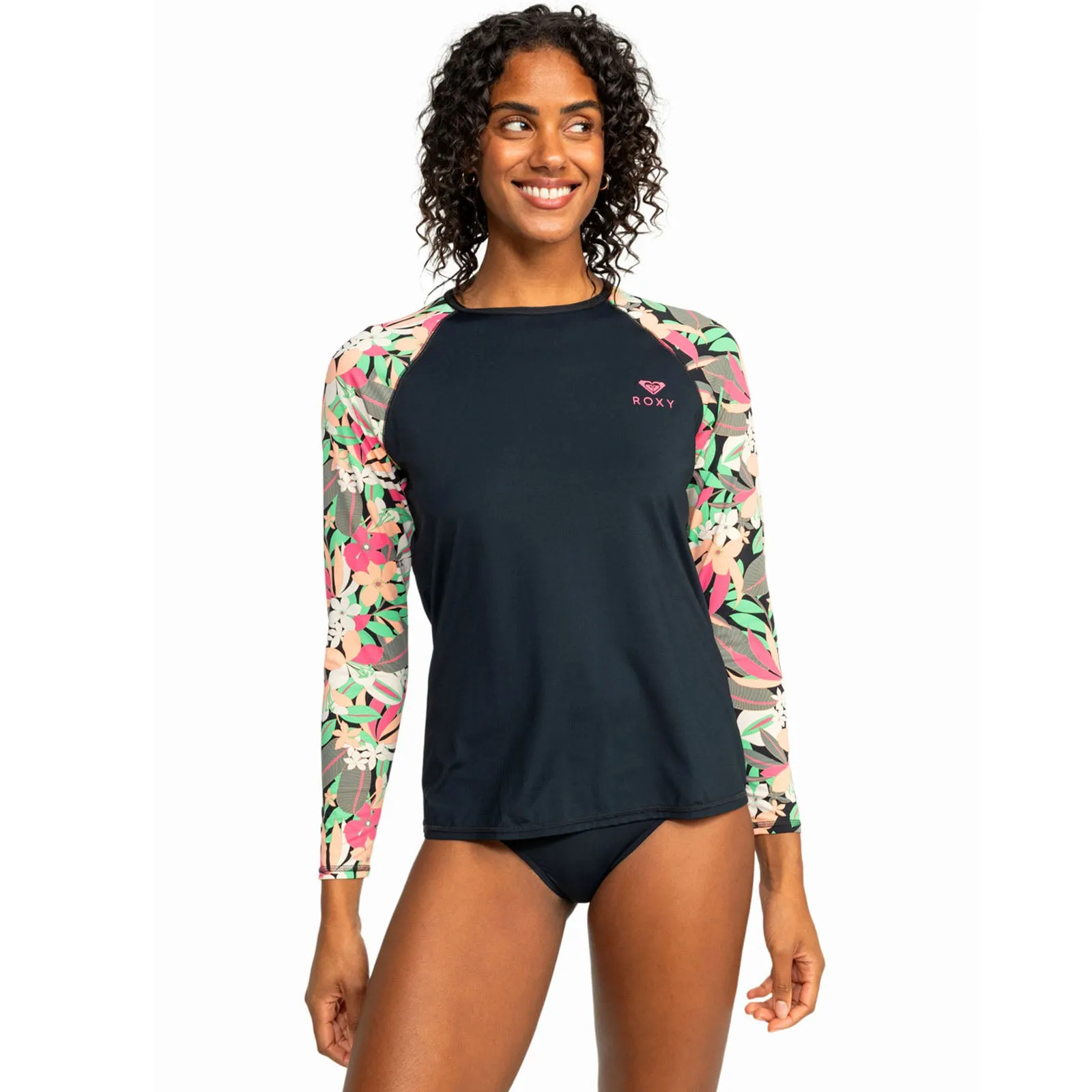 Roxy Womens Printed Swim UV Protect Long Sleeve Rash Vest