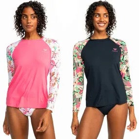 Roxy Womens Printed Swim UV Protect Long Sleeve Rash Vest