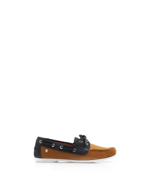 Salcombe tan & navy Deck Shoes