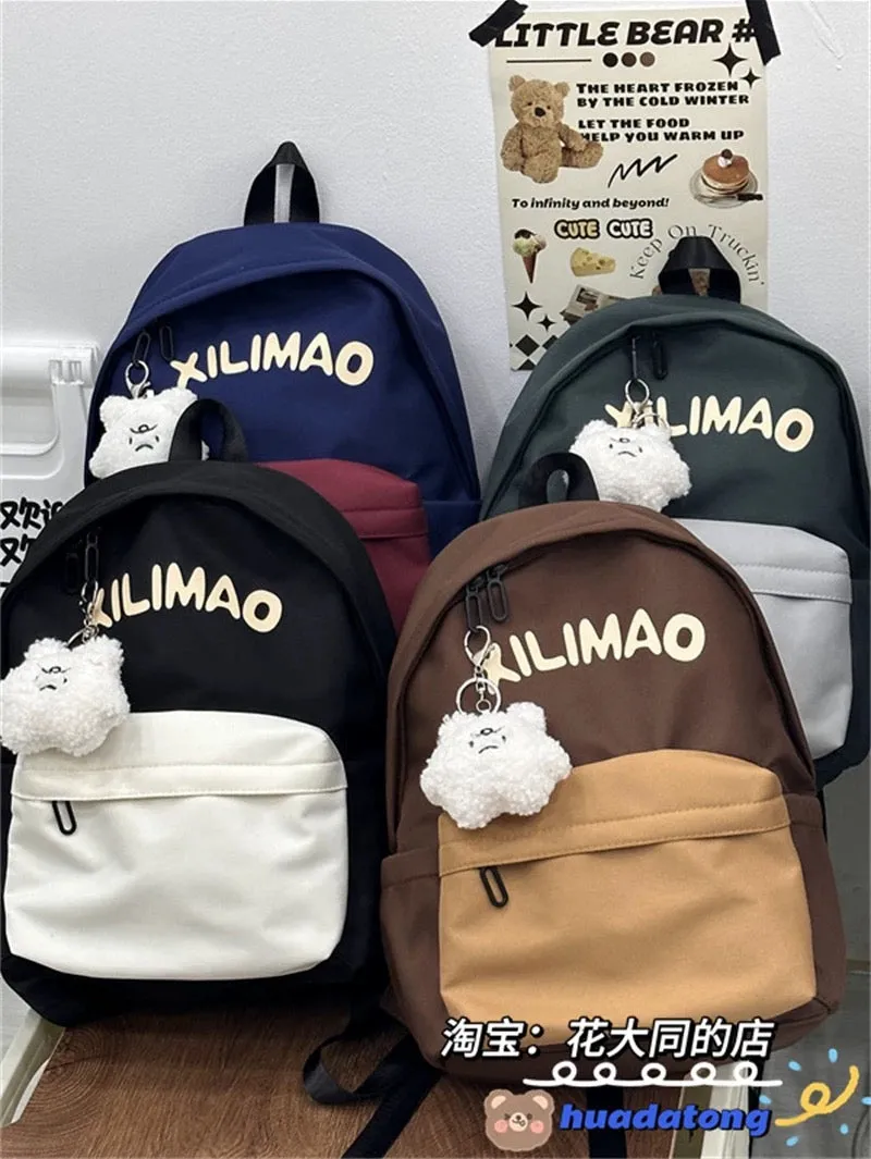 School bag ins niche junior high school students high school students design high-value small backpack simple Japanese style ver