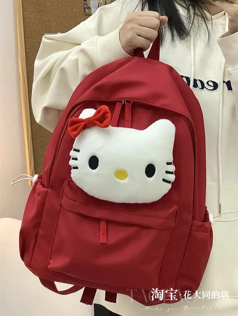 Schoolbag female college birthday girl cute cat junior high school student large capacity backpack campus backpack trendy