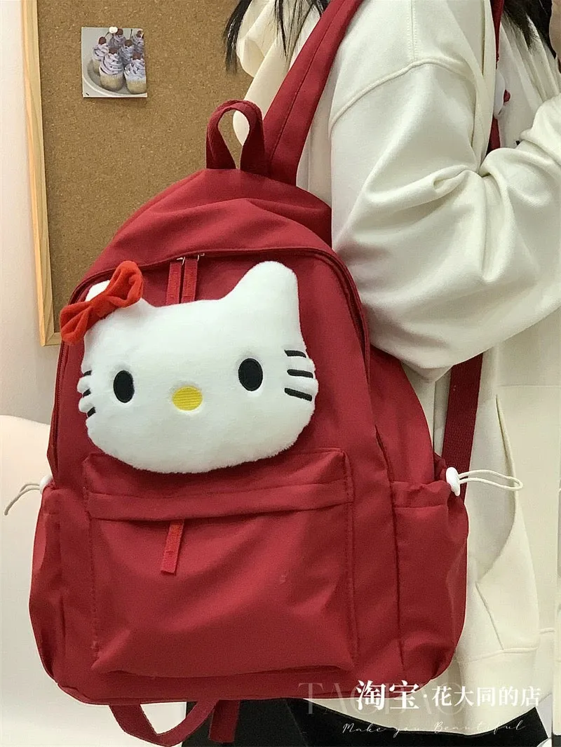 Schoolbag female college birthday girl cute cat junior high school student large capacity backpack campus backpack trendy