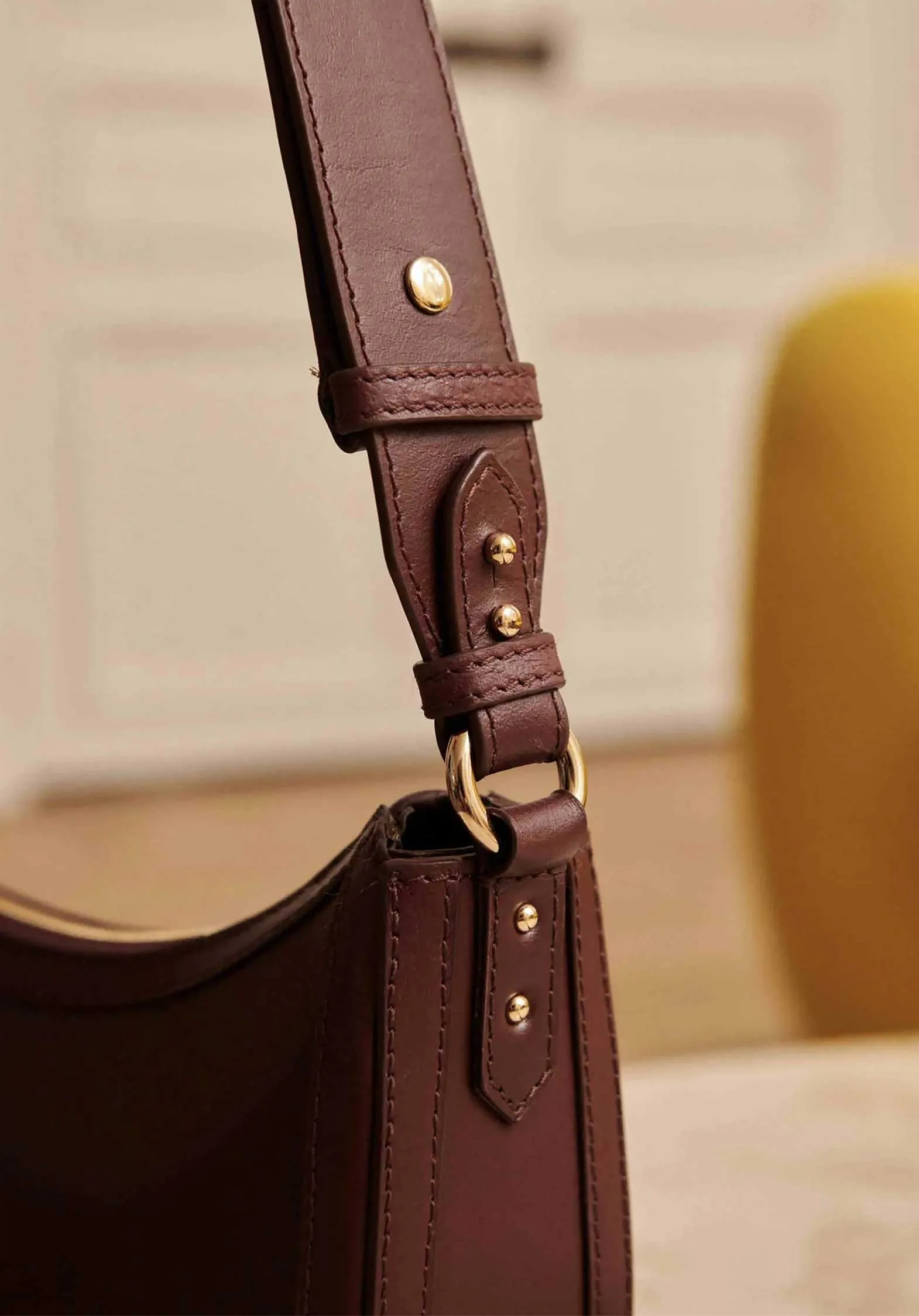 Shoulder Bag Saula Cuir Bordeaux