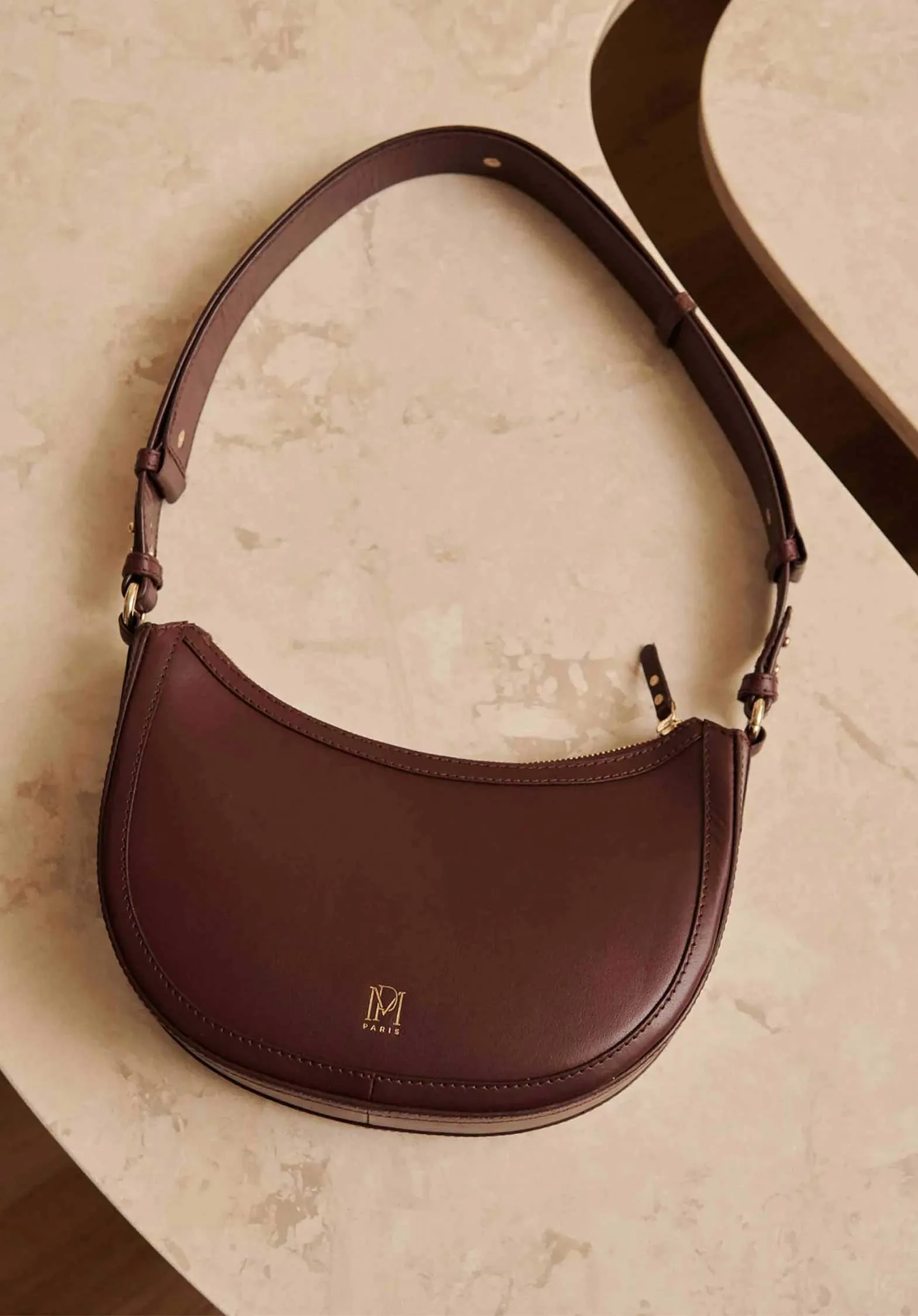 Shoulder Bag Saula Cuir Bordeaux