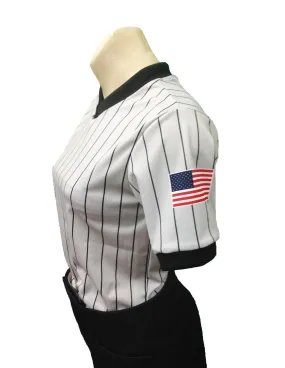 SMITTY WOMENS USA BASKETBALL DYE SUBLIMATED GREY PIN STRIPE WITH USA FLAG