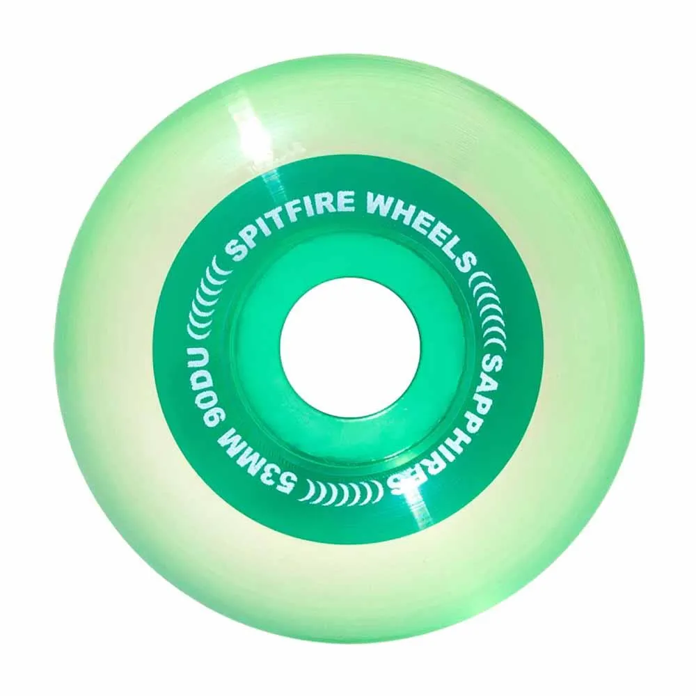 Spitfire Skateboard Wheels Sapphire 90DU Outer Core Green 53mm