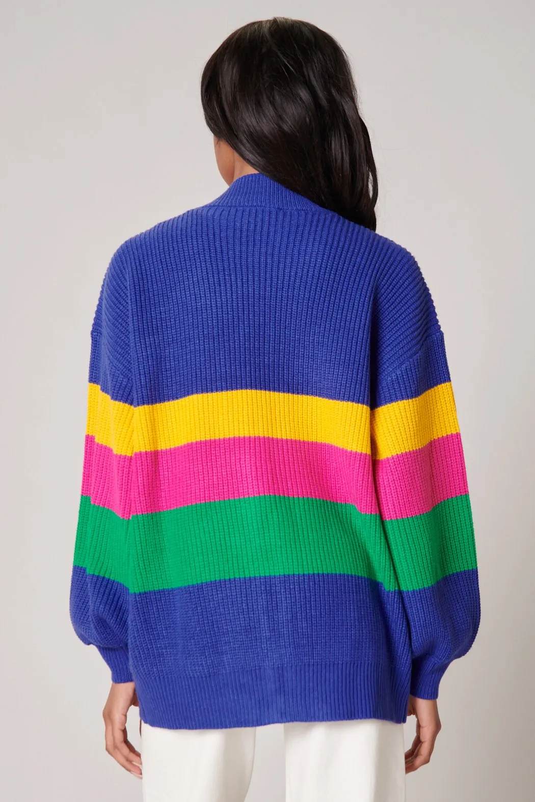 Starlight Color Block Zip Up Cardigan