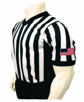 Sublimated 1 Stripe 3 Side Panel Basketball Officials Shirt W/Flag