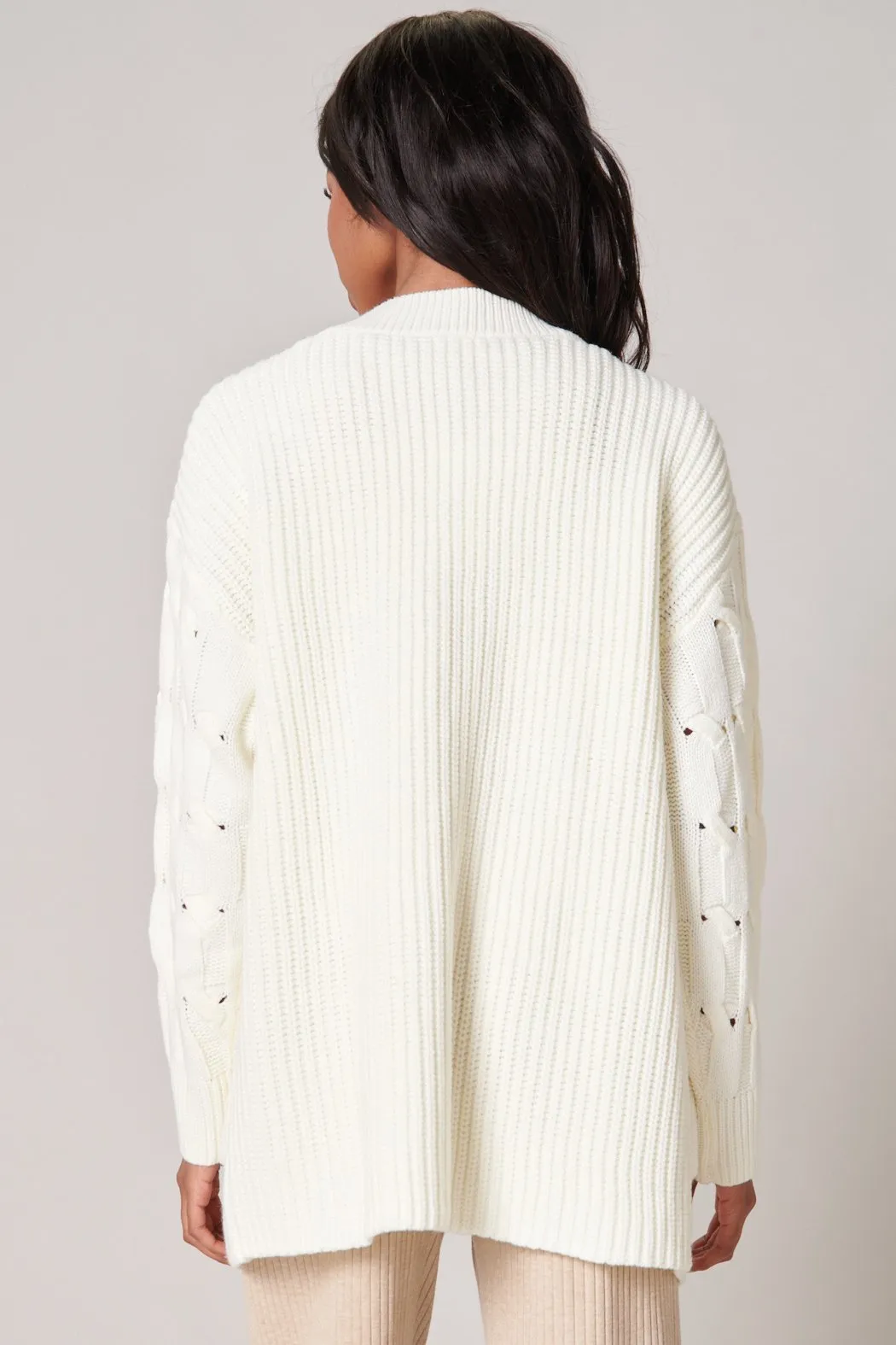 Sugarland Cable Knit Sleeve Cardigan