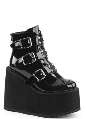 Swing 105 Patent Gothic Wedge Platform Boot