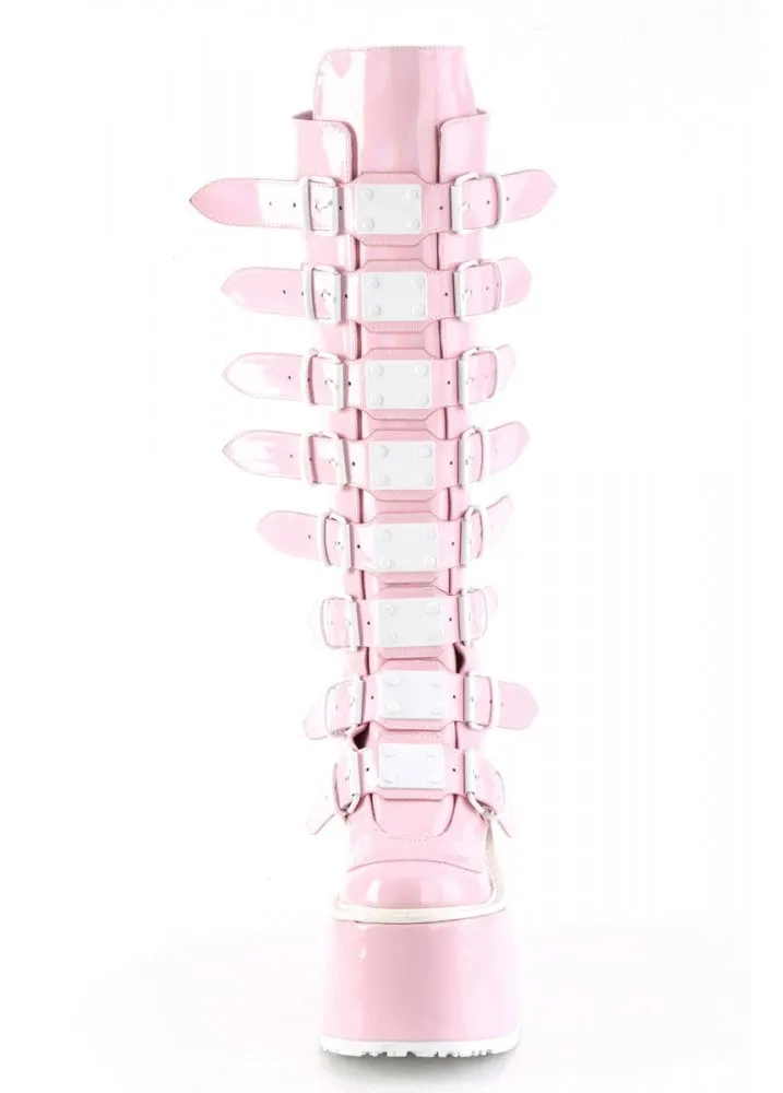 Swing 815 Pink Hologram Buckle Platform Boot