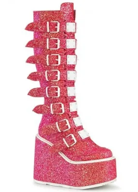 Swing 815 UV Pink Glitter Buckle Platform Boot