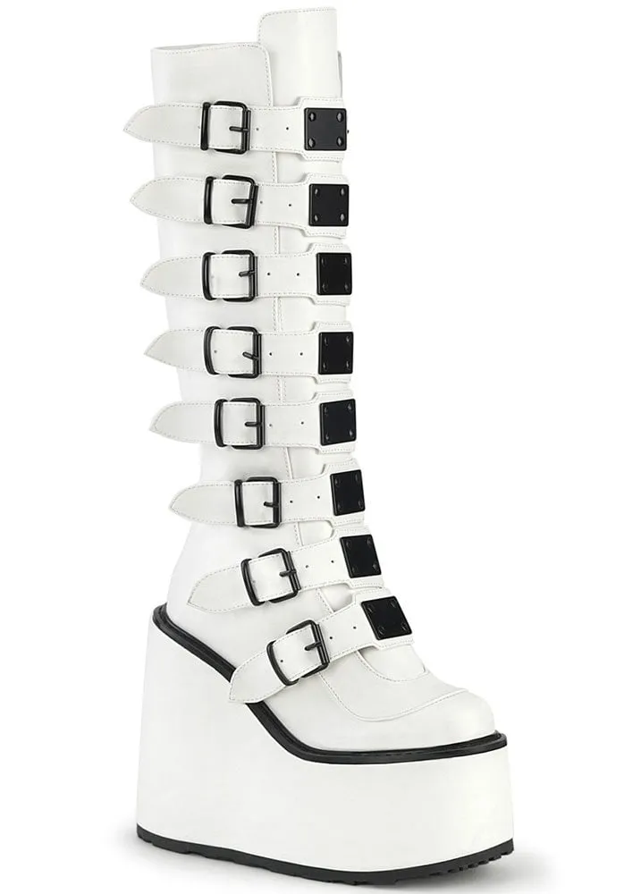 Swing 815 White Buckle Platform Boot