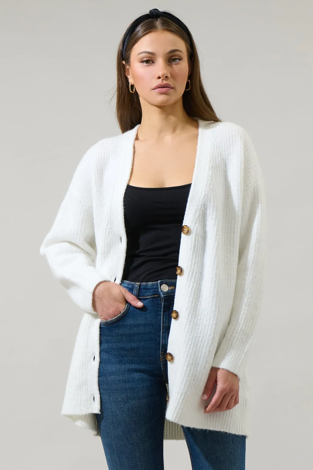 Tahlia Ribbed Oversized Cardigan