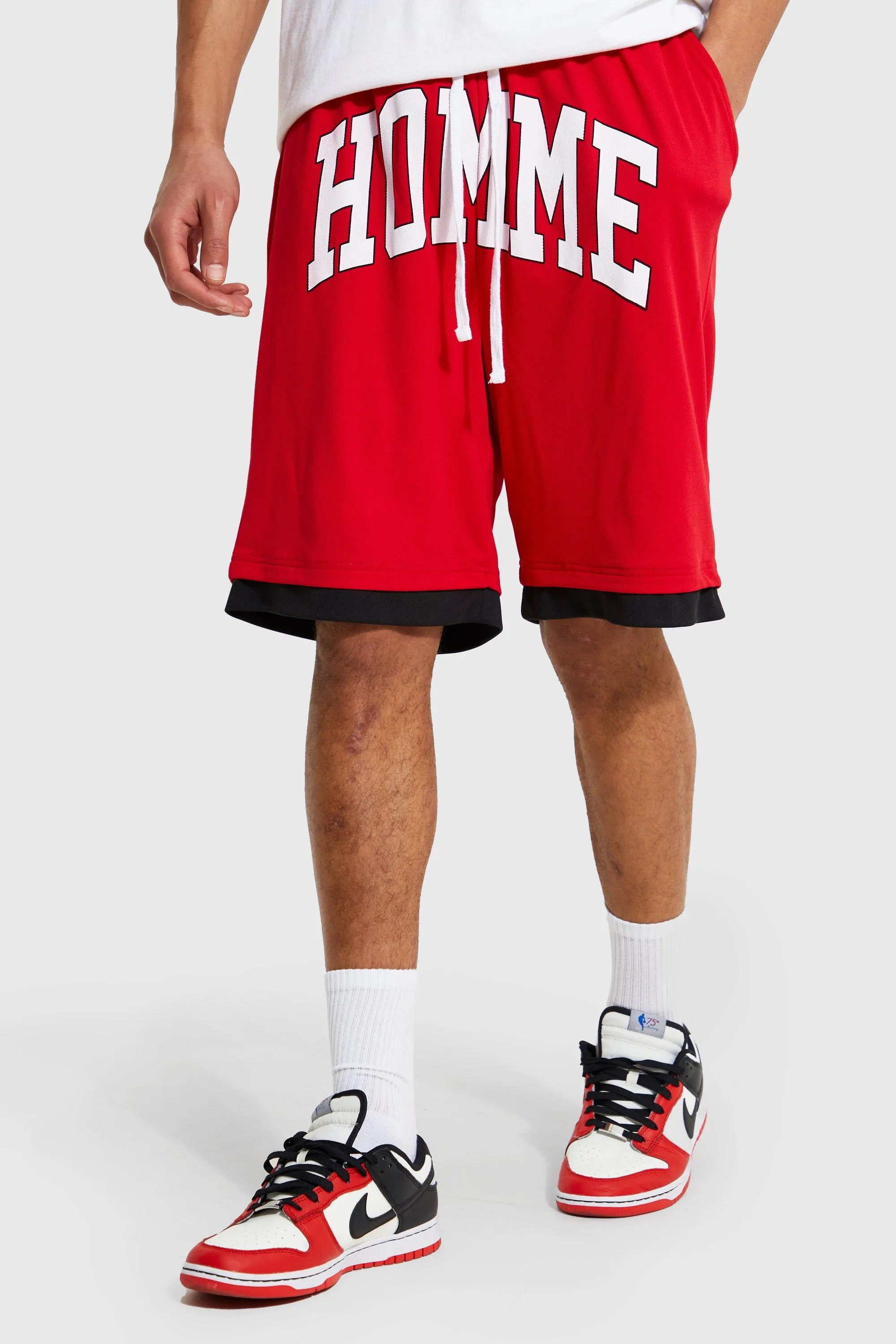 Tall Drop Crotch Mesh Basketball Short | boohooMAN UK