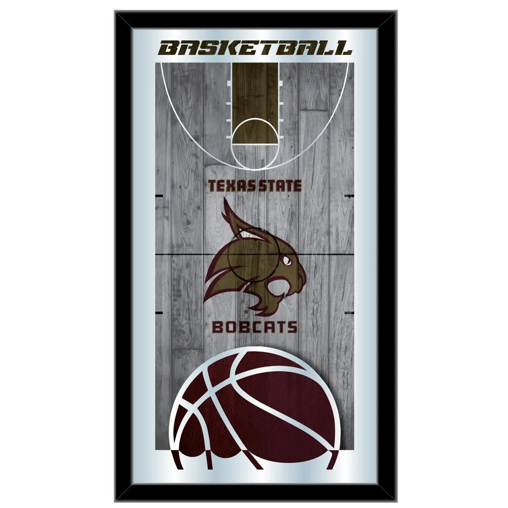 Texas State Bobcats HBS Basketball Framed Hanging Glass Wall Mirror (26x15)