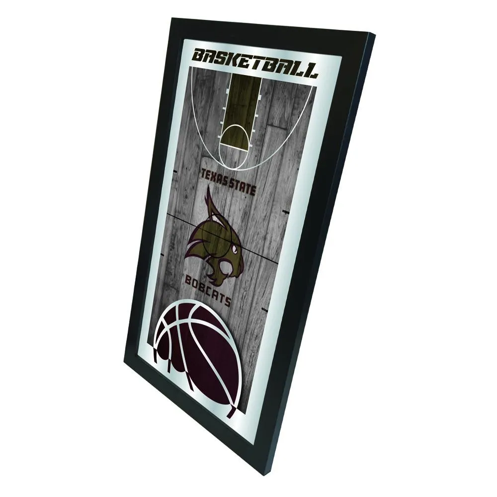 Texas State Bobcats HBS Basketball Framed Hanging Glass Wall Mirror (26x15)