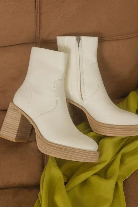 The Alexandra White Platform Boots