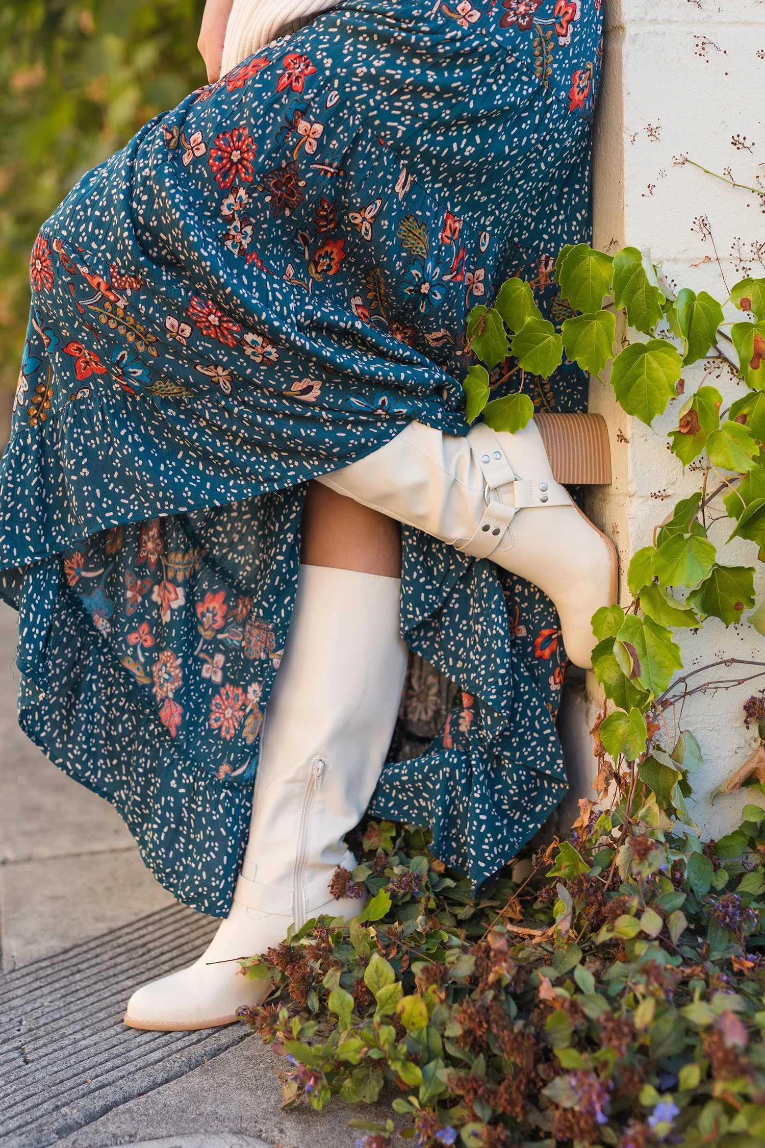 The Kick Start Beige Knee High Bucket Boots