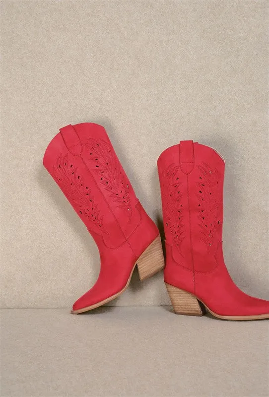 The Olivia Red Cowgirl Boots