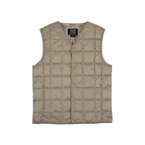 V-Neck Down Vest - Khaki