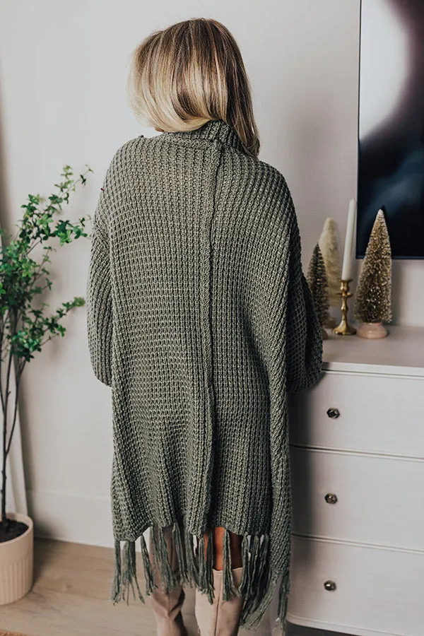 Vail Valley Knit Cardigan In Dark Sage