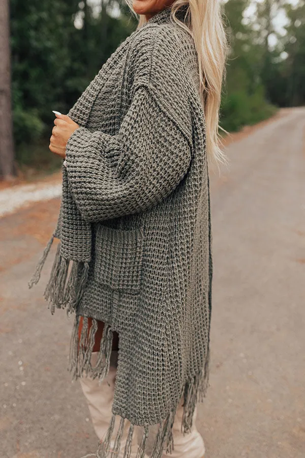 Vail Valley Knit Cardigan In Dark Sage