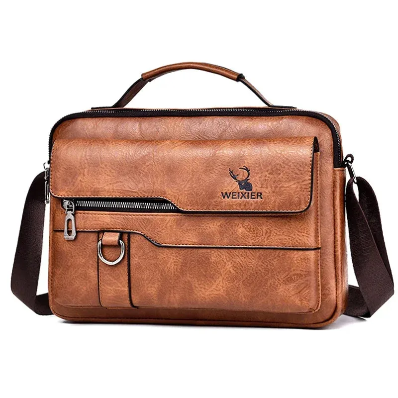 Weix  - Men's Casual Flap Messenger Bag Crossbody Leather Shoulder Bag