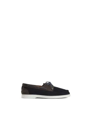 Wells navy & chocolate Deck Shoes