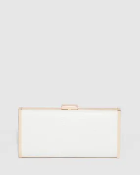 White Anela Hardcase Clutch Bag