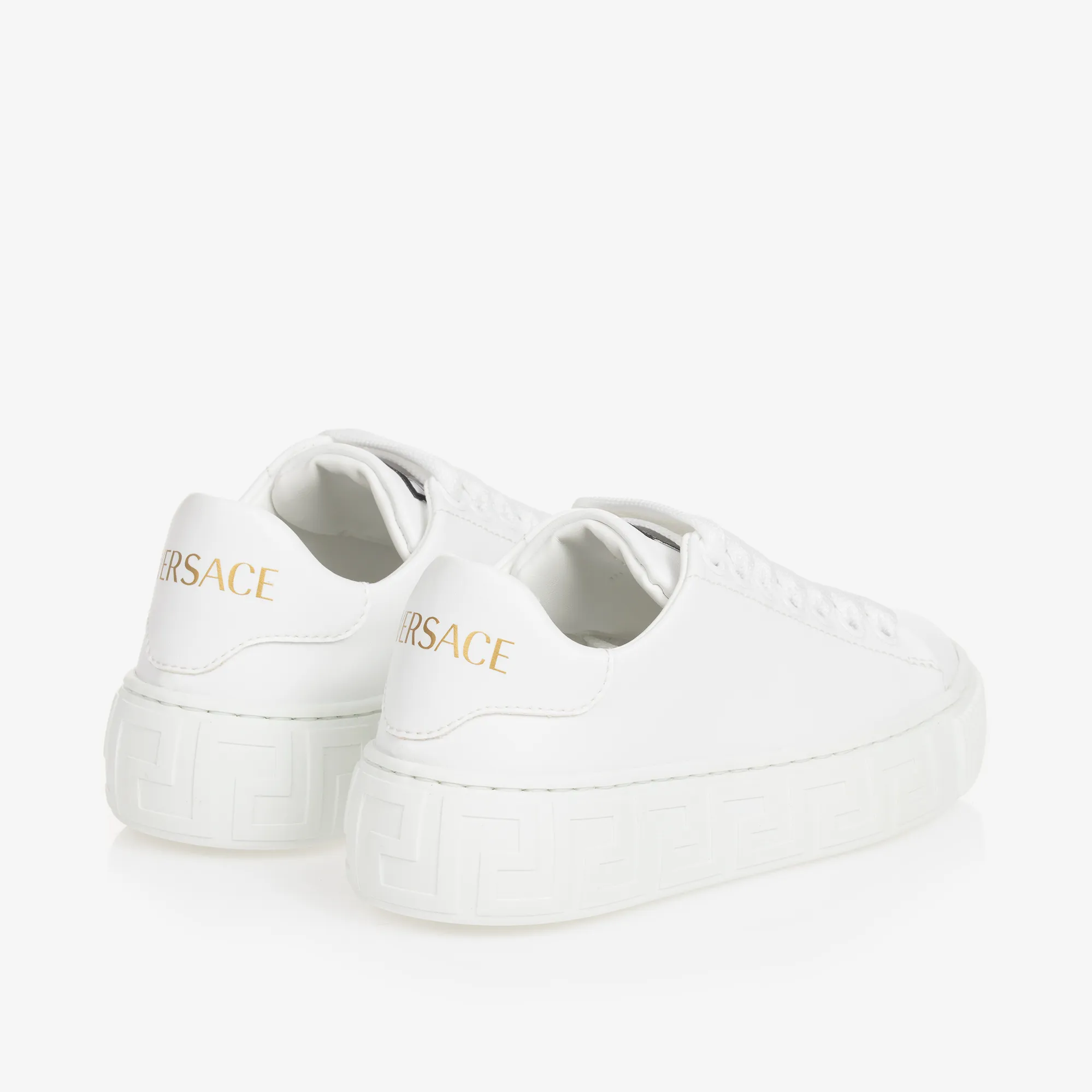 White Greca Lace-Up Trainers