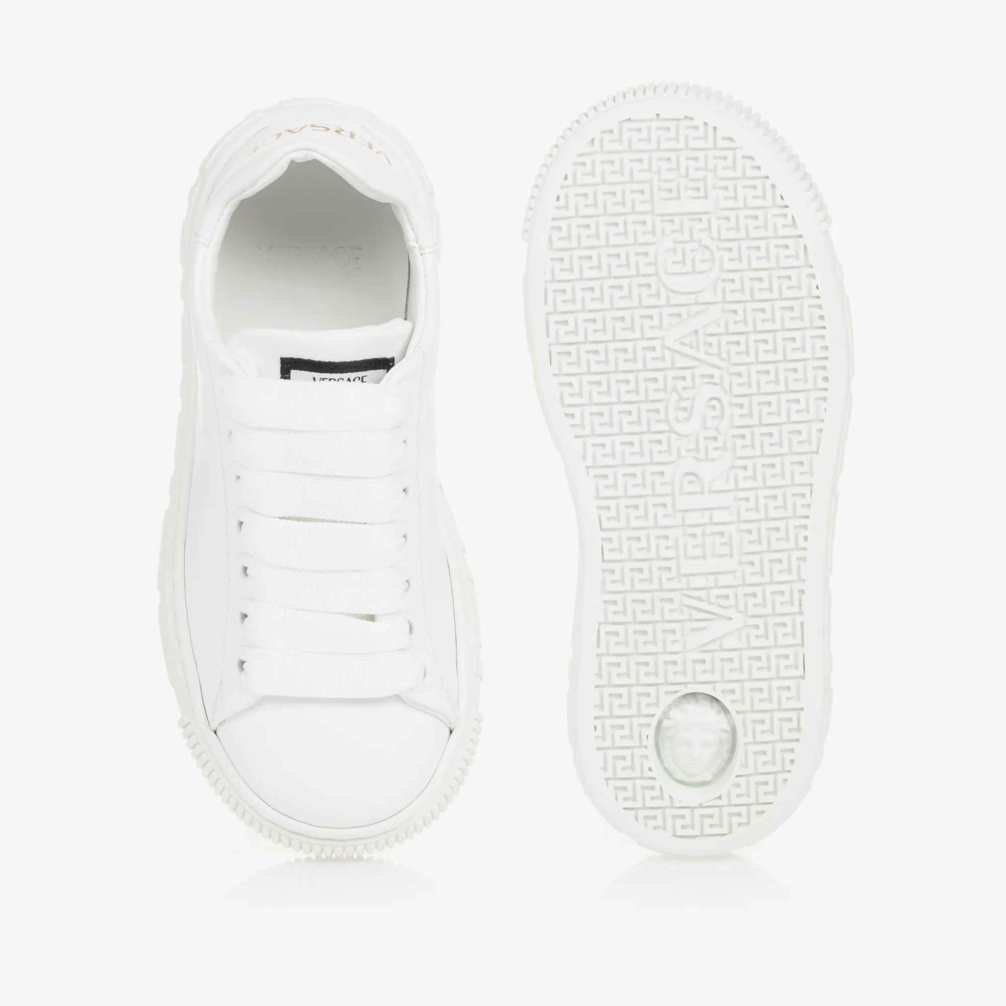 White Greca Lace-Up Trainers