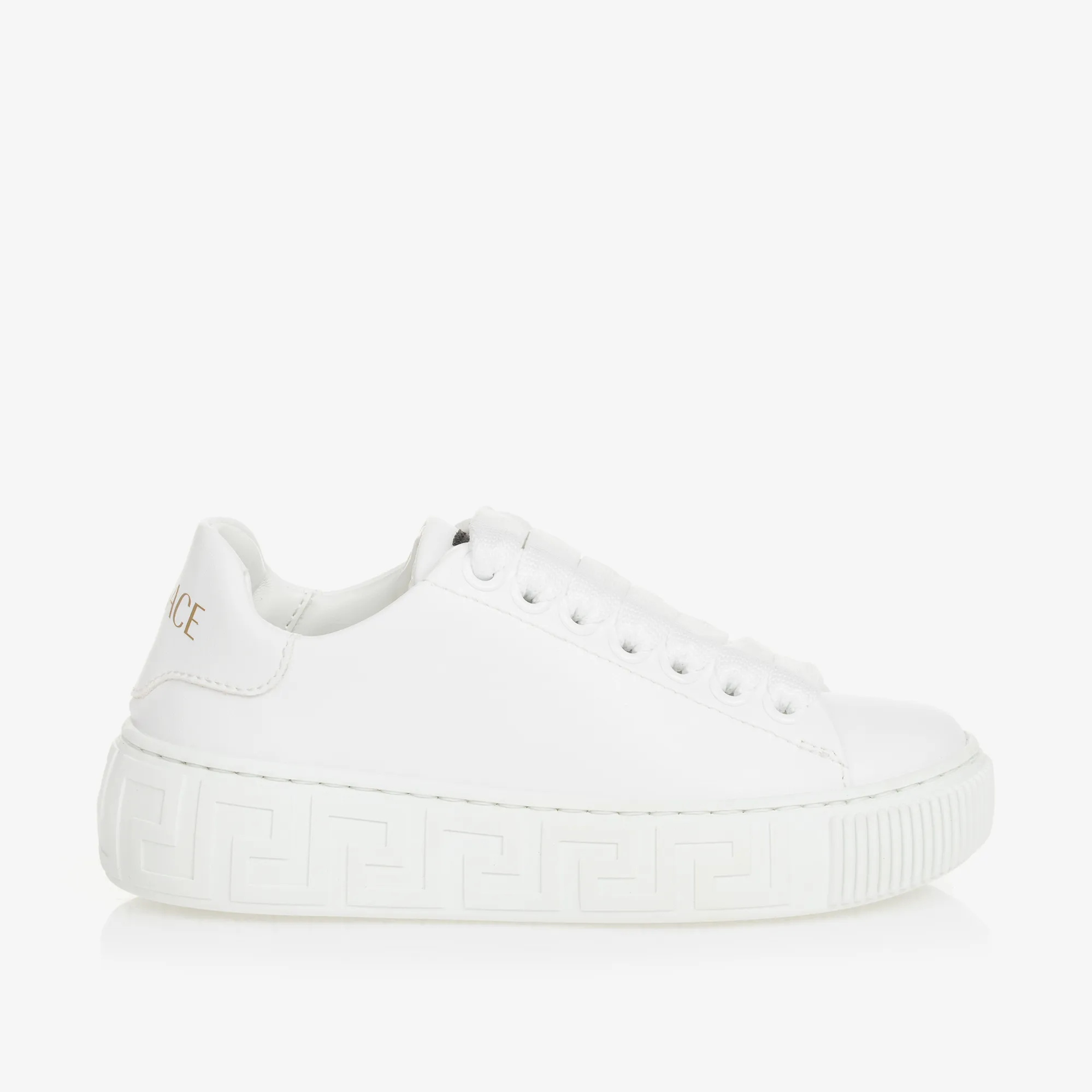 White Greca Lace-Up Trainers