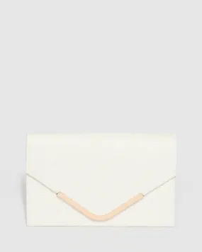 White Lila Emboss Clutch Bag