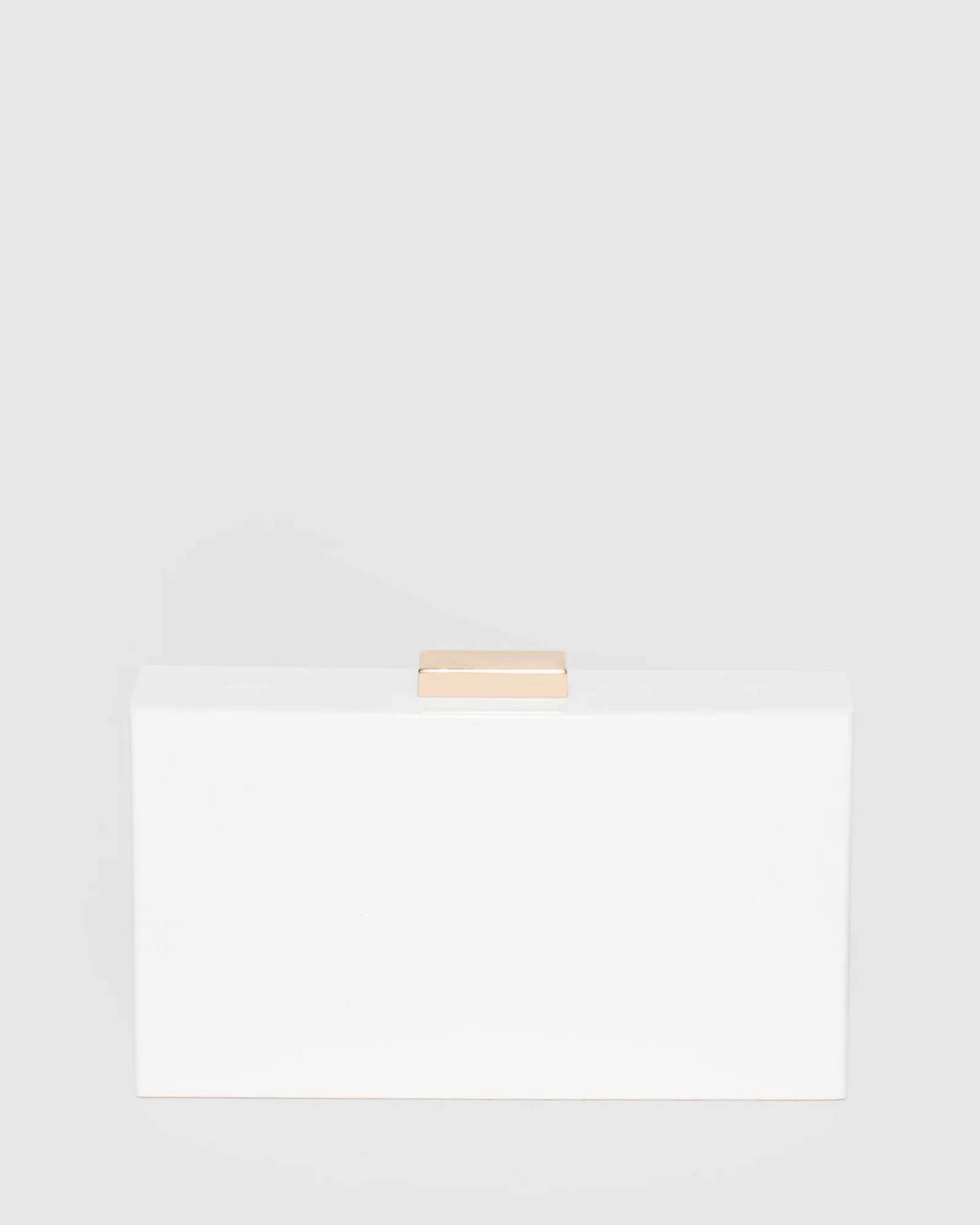 White Rowena Geo Acrylic Clutch Bag