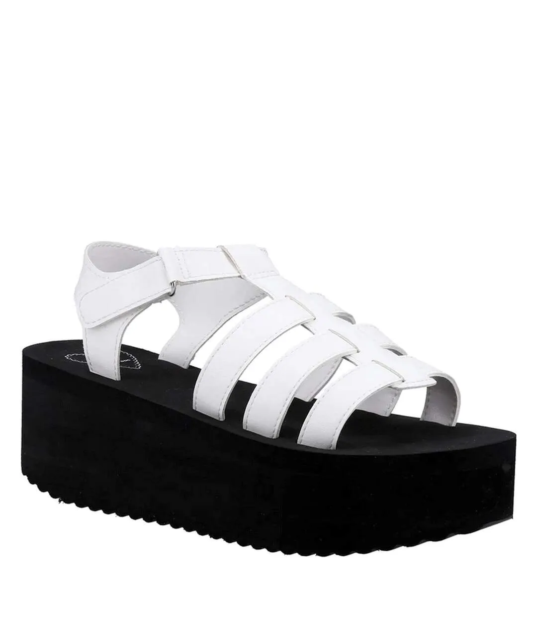 Womens/ladies helio terrence wedge sandals white/black Rocket Dog