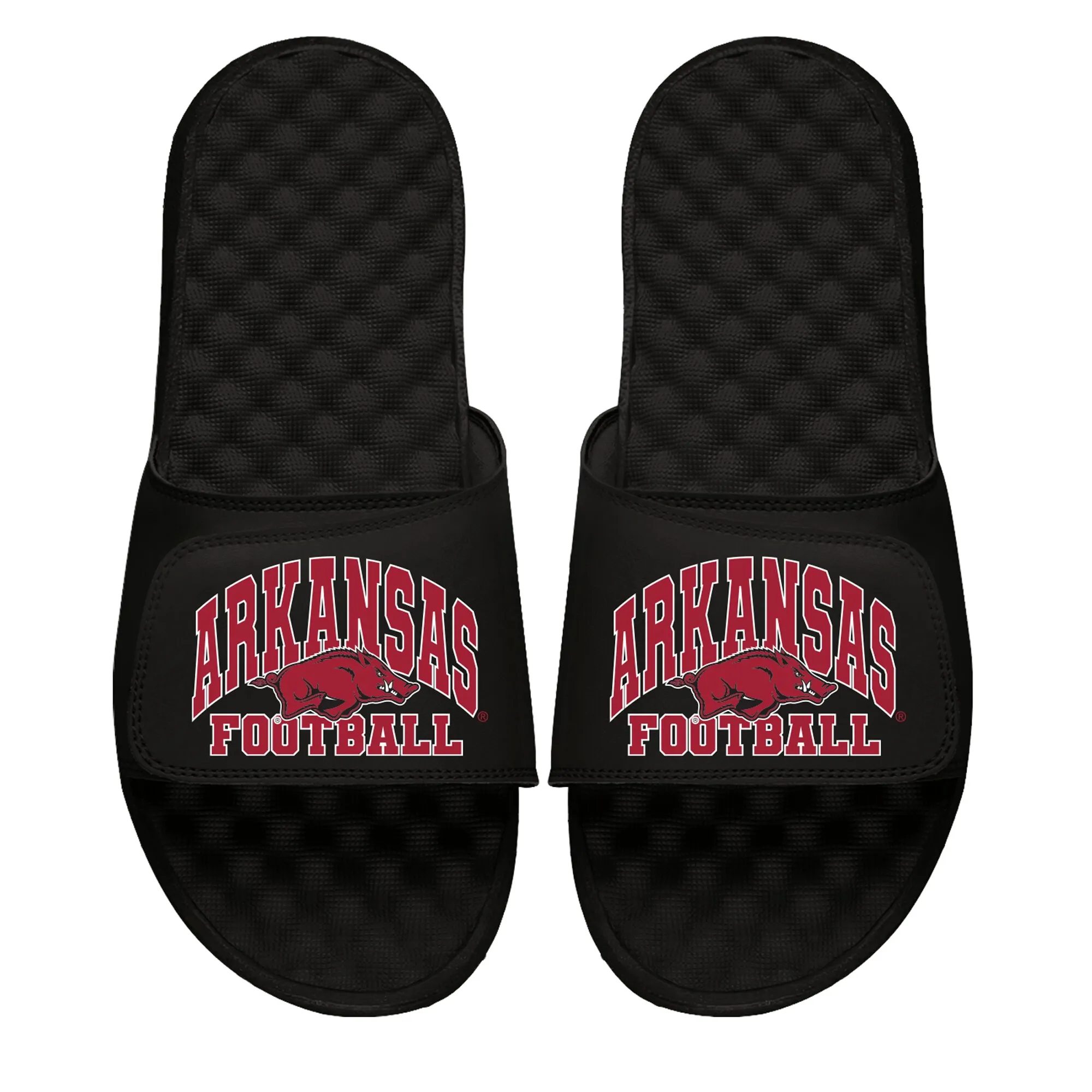 Youth ISlide Black Arkansas Razorbacks Football Varsity Slide Sandals