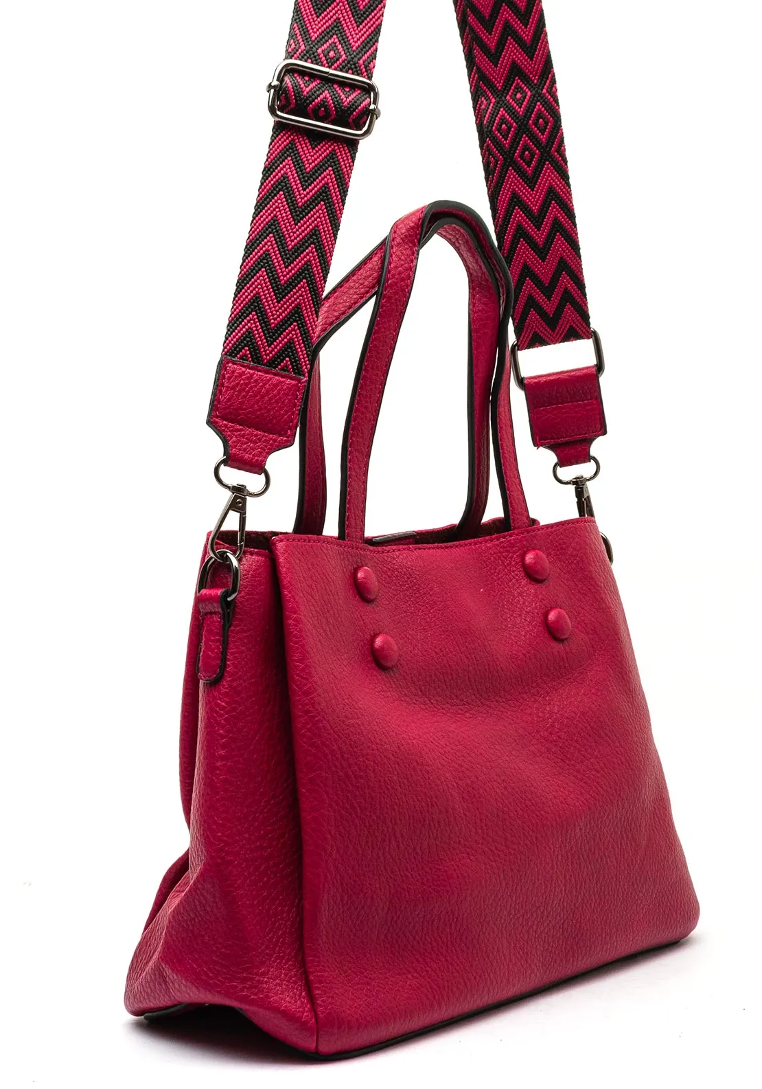 Zen Collection Patterned Strap Crossbody Bag, Fuchsia