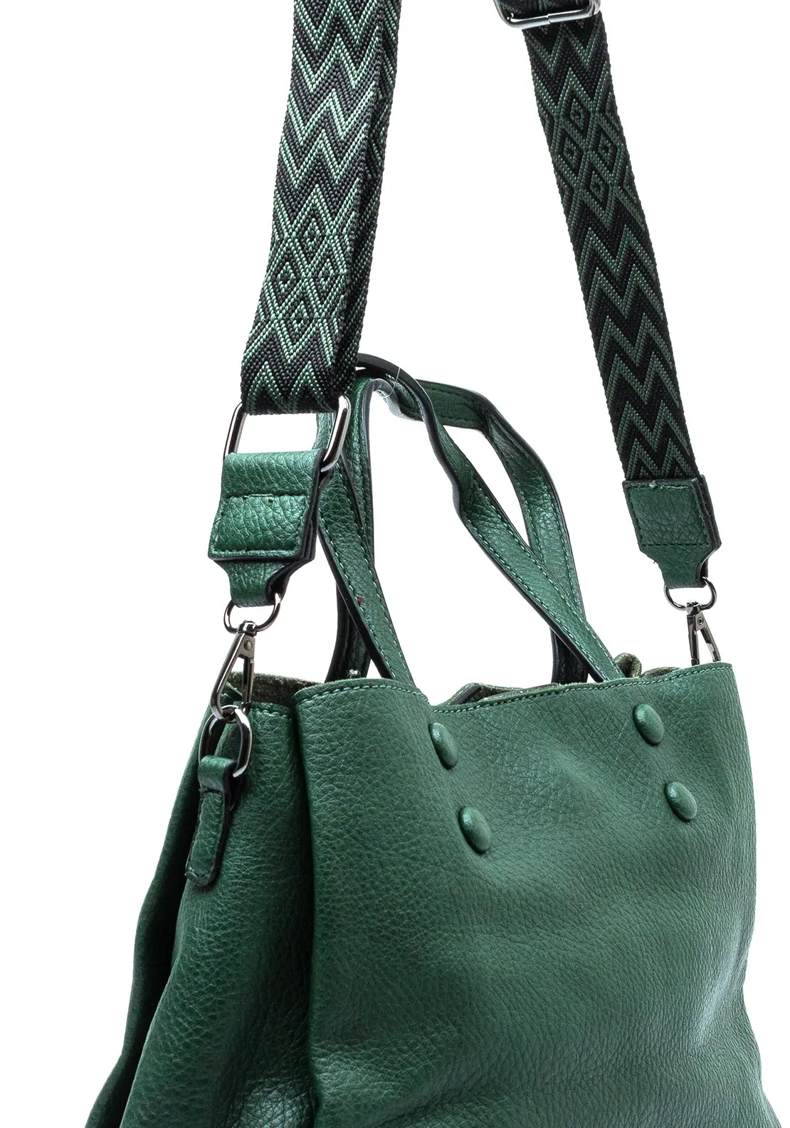 Zen Collection Patterned Strap Crossbody Bag, Green